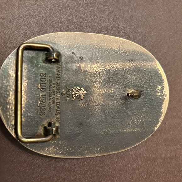 Vintage solid brass sheep ram belt buckle. Award design medals. Euc - Picture 3 of 4